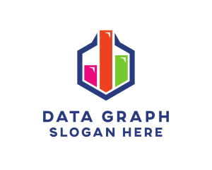 Data Hexagon Chart logo design