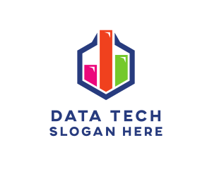 Data - Data Hexagon Chart logo design