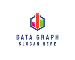 Data Hexagon Chart logo design