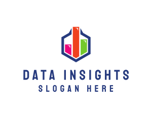 Stats - Data Hexagon Chart logo design