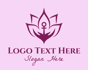 Ship - Anchor Lotus Spa logo design