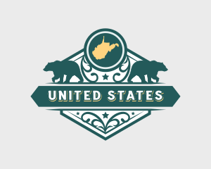 West Virginia Bear Ornament logo design