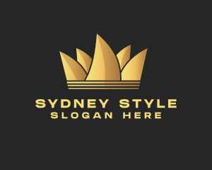 Gold Elegant Crown logo design