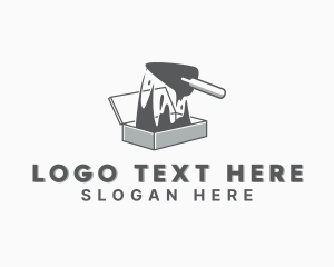 Plastering Trowel - Handyman Cement Plastering logo design