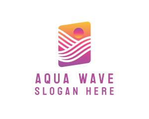 Sunset Wave Resort logo design