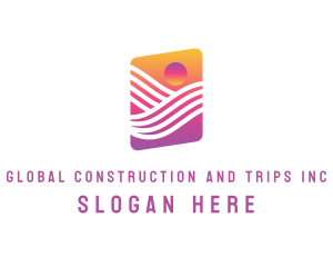 Sunset Wave Resort logo design