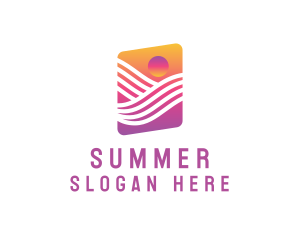 Sunset Wave Resort logo design