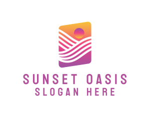 Sunset Wave Resort logo design