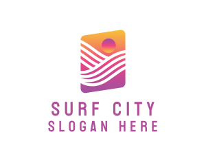 Sunset Wave Resort logo design