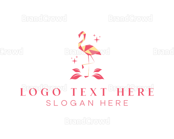 Geometric Bird Flamingo Logo