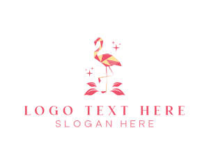 Tired - Geometric Bird Flamingo logo design