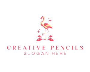 Geometric Bird Flamingo logo design