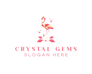 Geometric Bird Flamingo logo design