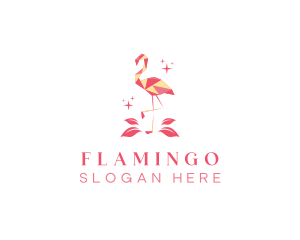 Geometric Bird Flamingo logo design