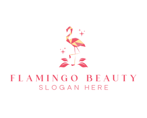 Geometric Bird Flamingo logo design