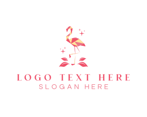 Geometric Bird Flamingo Logo