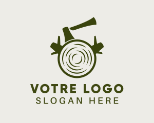 Wood Log Lumberjack Logo