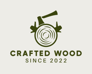 Wood Log Lumberjack logo design