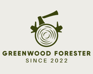 Forester - Wood Log Lumberjack logo design