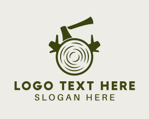 Wood Log Lumberjack Logo