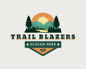 Outdoor Mountain River logo design