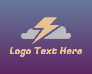 Cloud Drive - Thunder Cloud Weather logo design