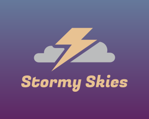Thunder Cloud Weather logo design