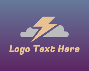 Data Transfer - Thunder Cloud Weather logo design