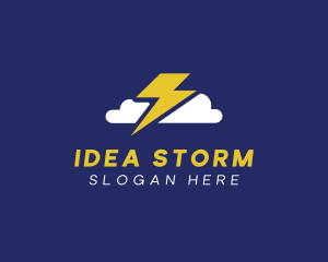 Thunder Cloud Weather logo design