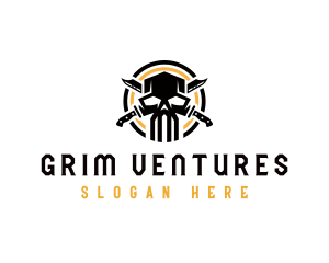 Grim - Skull Knife Gaming logo design