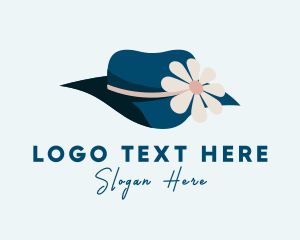 Vacation - Woman Flower Hat logo design