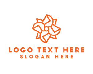 Orange And White - Generic Propeller Outline logo design