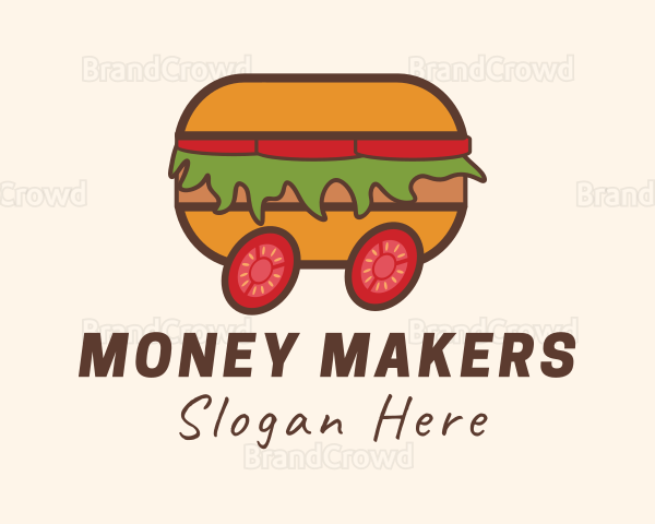 Hamburger Delivery Cart Logo