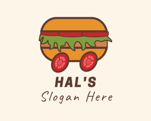 Hamburger Delivery Cart Logo