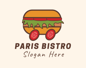 Hamburger Delivery Cart logo design