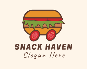 Hamburger Delivery Cart logo design