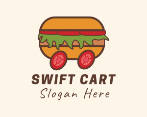 Hamburger Delivery Cart logo design