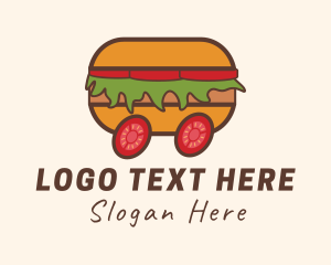 Hamburger Delivery Cart Logo