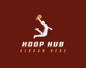 Hoop - Basketball Sport Player logo design