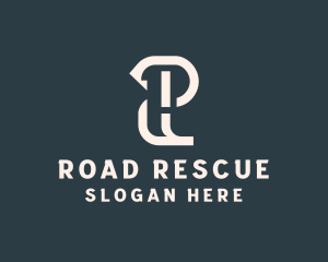 Highway Road Construction Letter R logo design