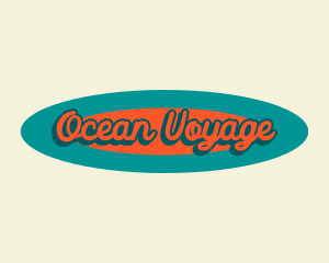 Retro Ocean Surfing logo design