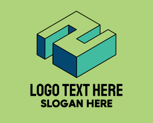 3d - 3D Pixel Letter N logo design