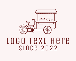 Fast Food - Red Bike Food Cart logo design