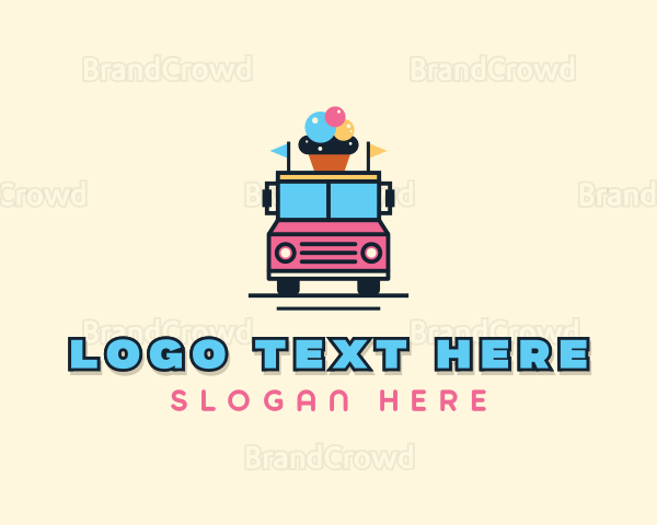 Ice Cream Food Truck Logo