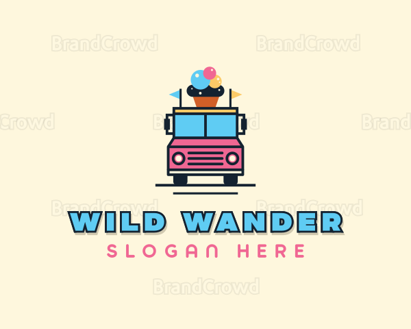 Ice Cream Food Truck Logo