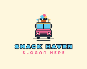 Ice Cream Food Truck logo design