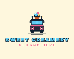 Ice Cream Food Truck logo design