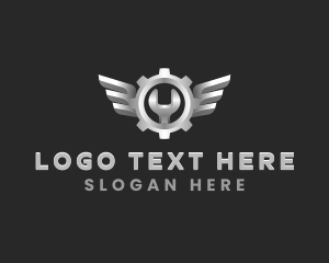 Car - Mechanic Cog Wings logo design
