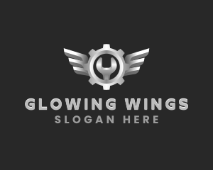 Mechanic Cog Wings logo design