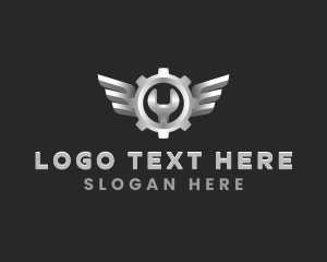 Cogwheel - Mechanic Cog Wings logo design